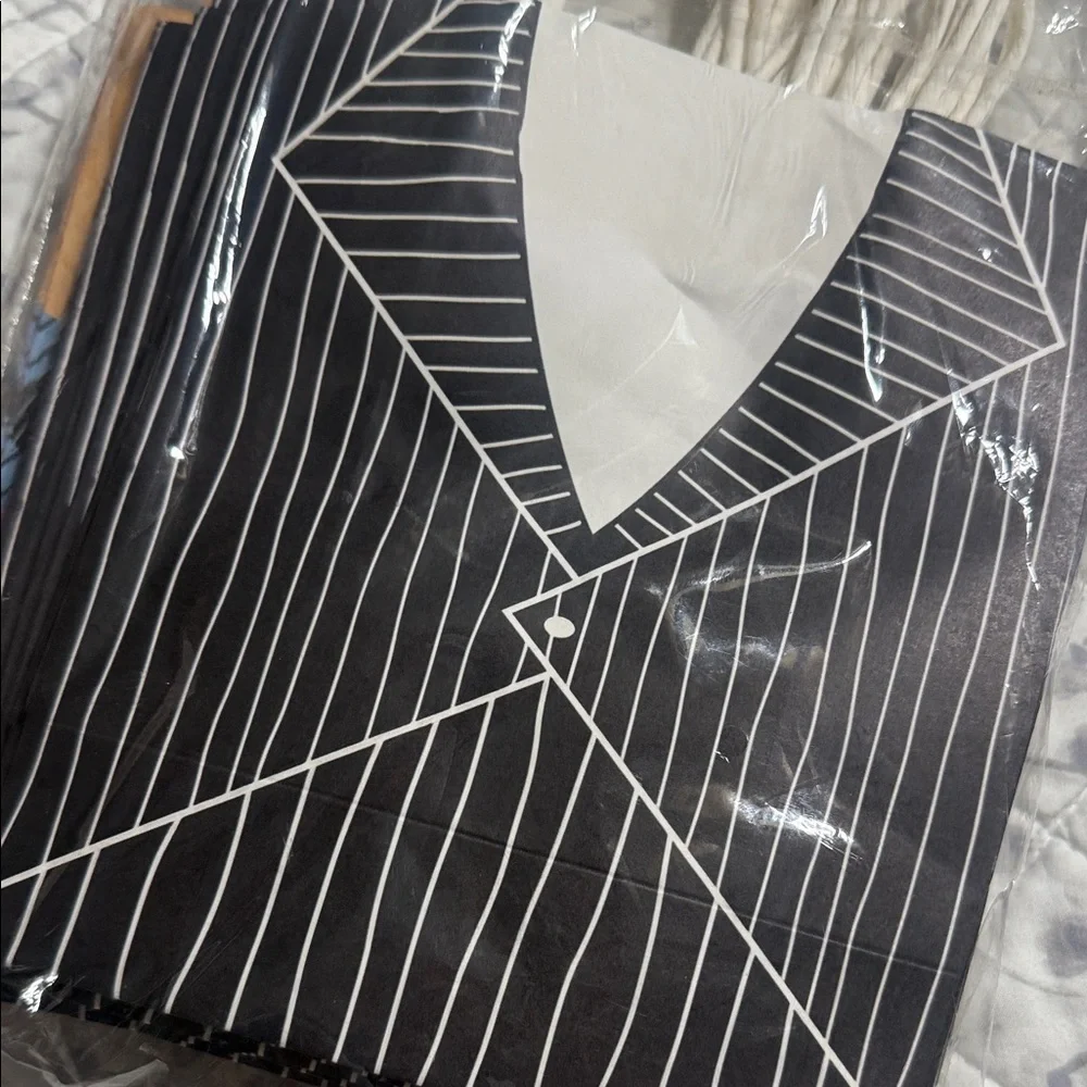 Black and White Striped party paper handled Bags set/24